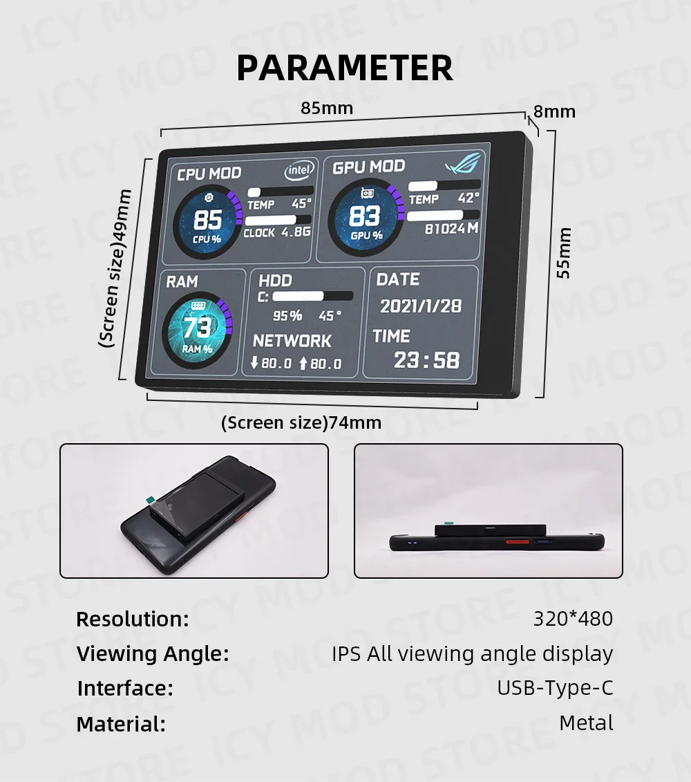 Mini IPS Gaming PC, Temperatura DIY e