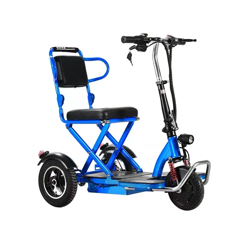 Mini Electric Tricycle Folding Electric Scooter Adult Portable For Disabled Elderly Battery Car 48V Can Last 60 Km for by Plane