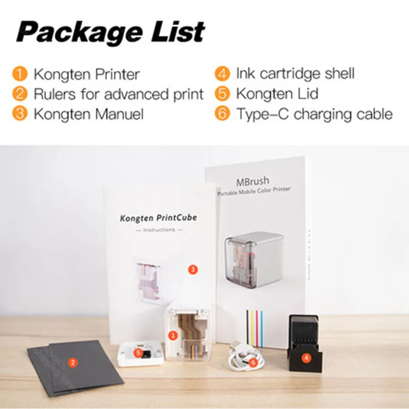 Portable Handheld Mini Color Inkjet Printers Wireless Mbrush With Color Fast Dry Ink  3D Printers