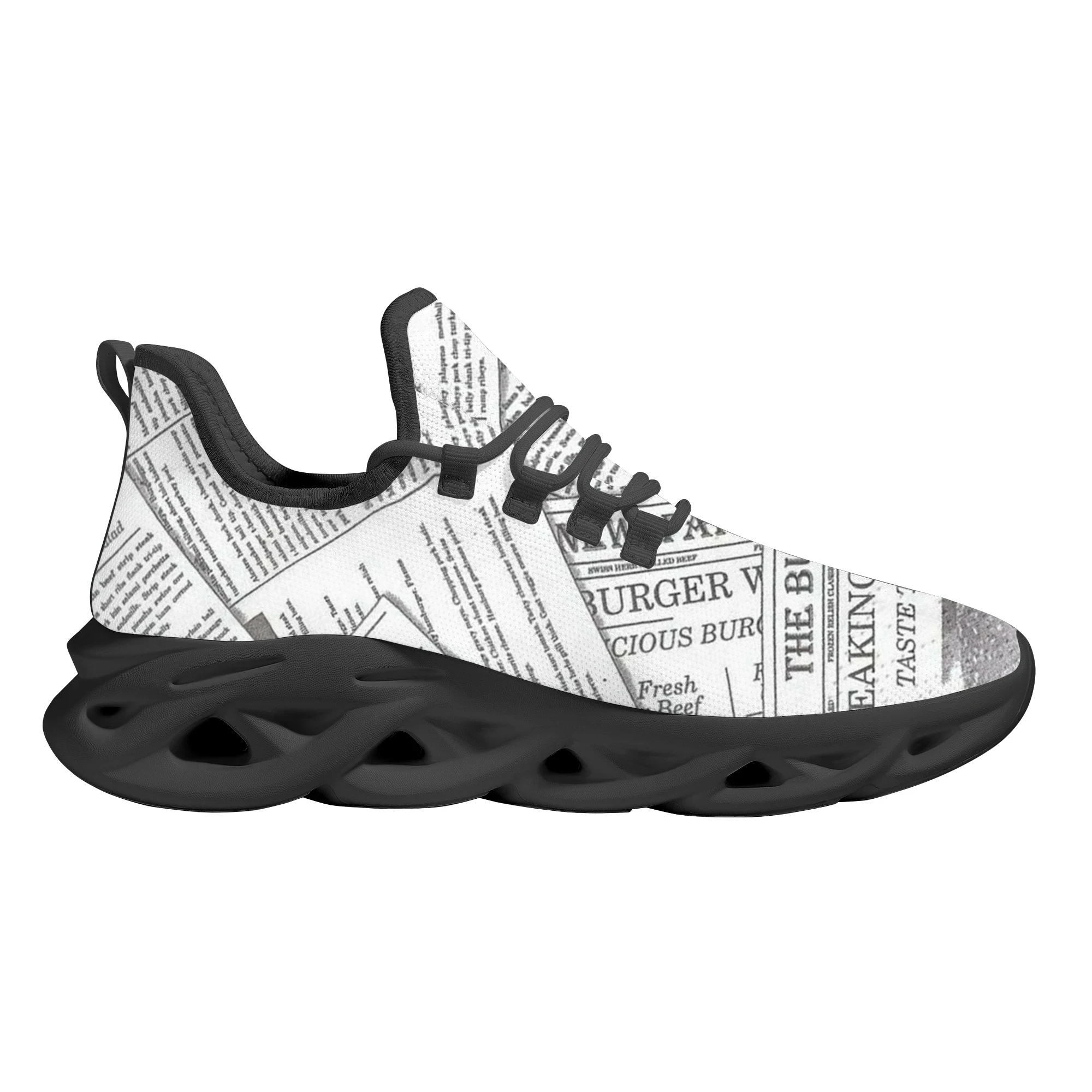 Shoes for Women Simple Newspaper Pattern Platform Blade Shoe Tennis Brand Sneakers WoMen Casual Running Flats Footwear Zapatos