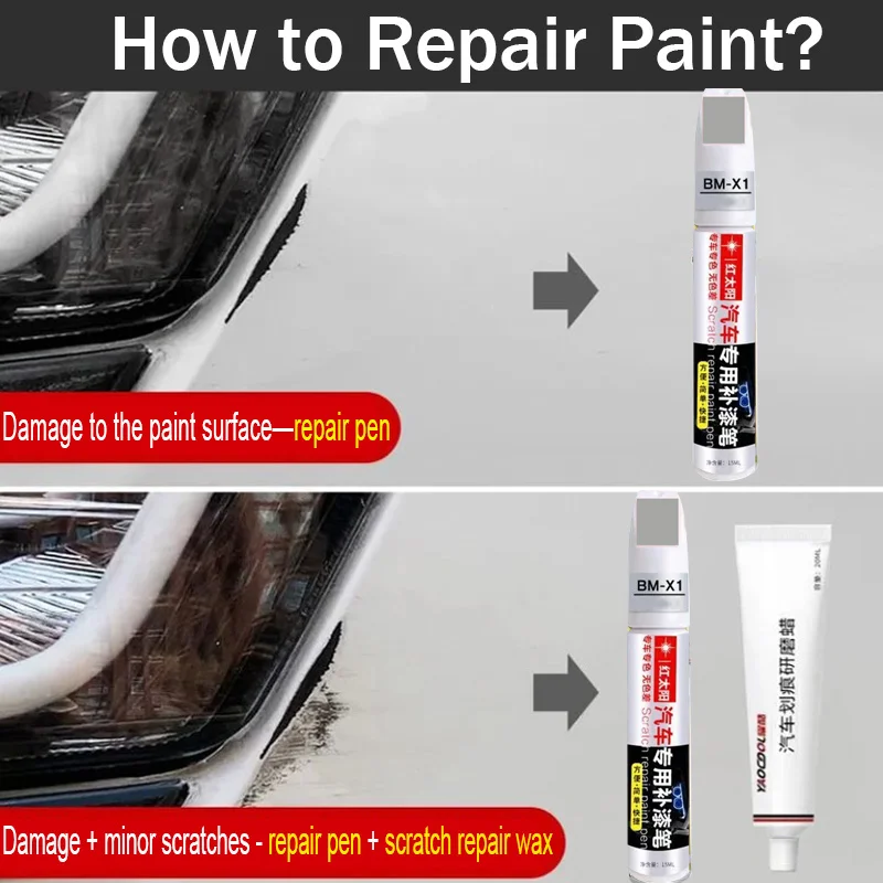 Pintura do carro Scratch Repair Pen, Elétrica retoque-Up Remover, Pintura Cuidados Acessórios, Preto, Branco, Vermelho, Cinza, Prata, Azul, MG4