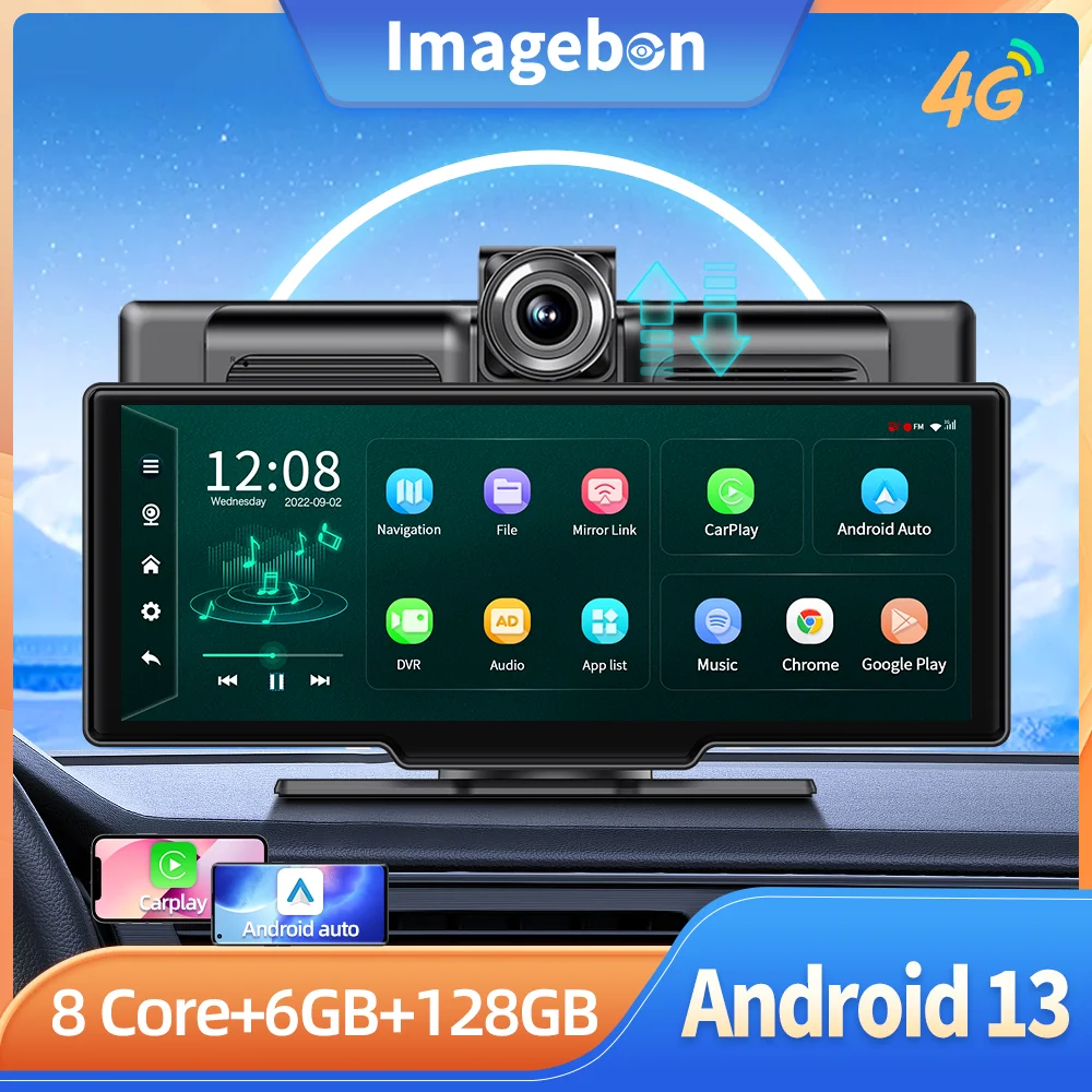 10.26'' 4G LTE Android 13 Dash Cam ADAS GPS Navigation Rearview mirror Camera FM AUX 24H Parking Monitor Car DVR car dash cam car rear view camera car parking monitor
