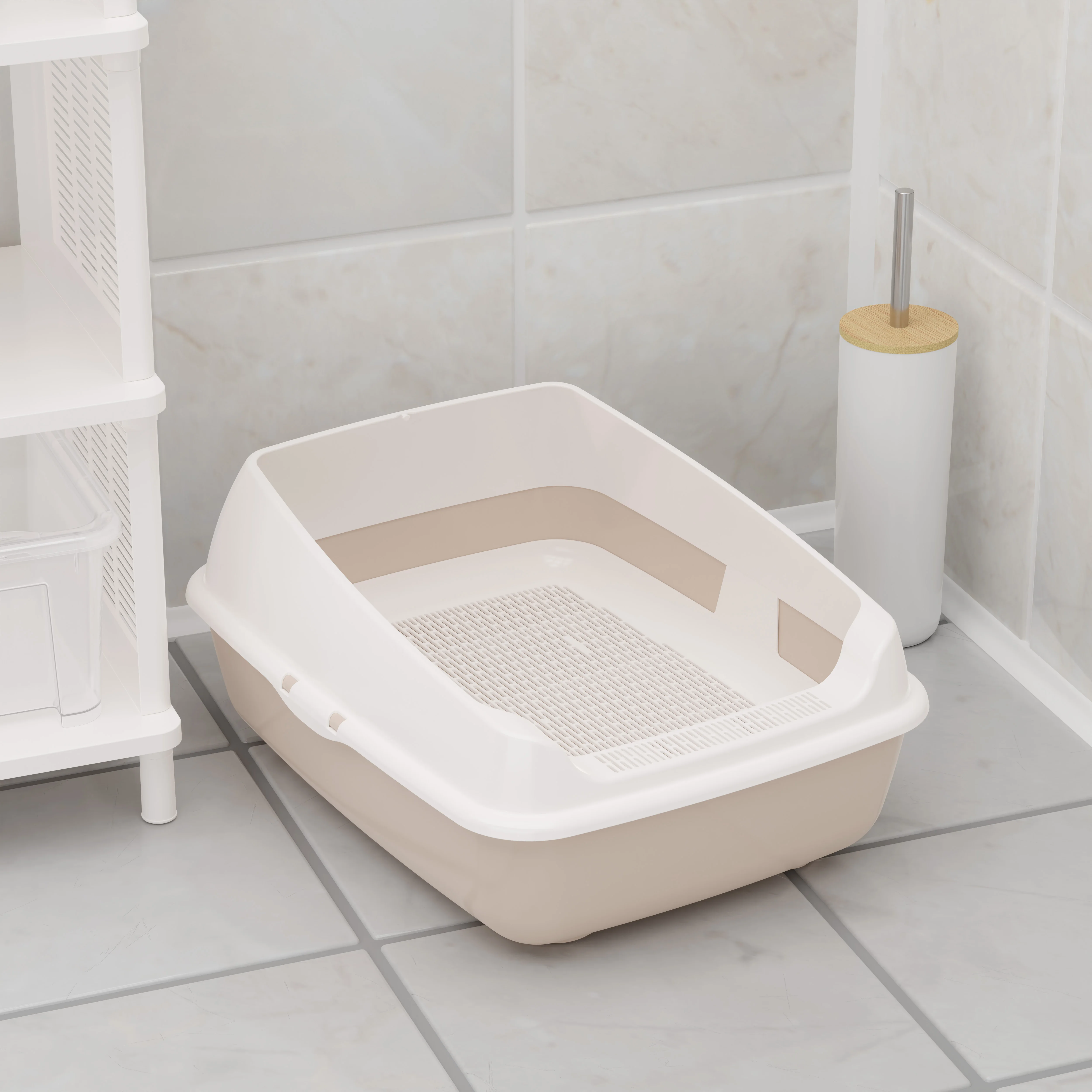 Tray For Cats (with High Sides And Grid) (beige) (505x90x235mm) Art
