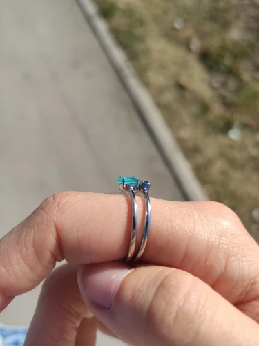 Silver tourmaline ring