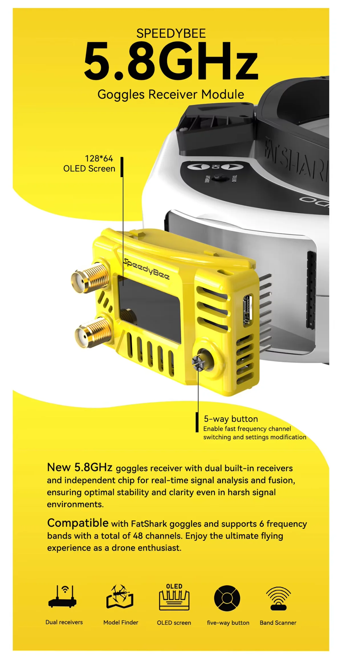 Fatshark Yellow Skin Fatshark-dominator-v3