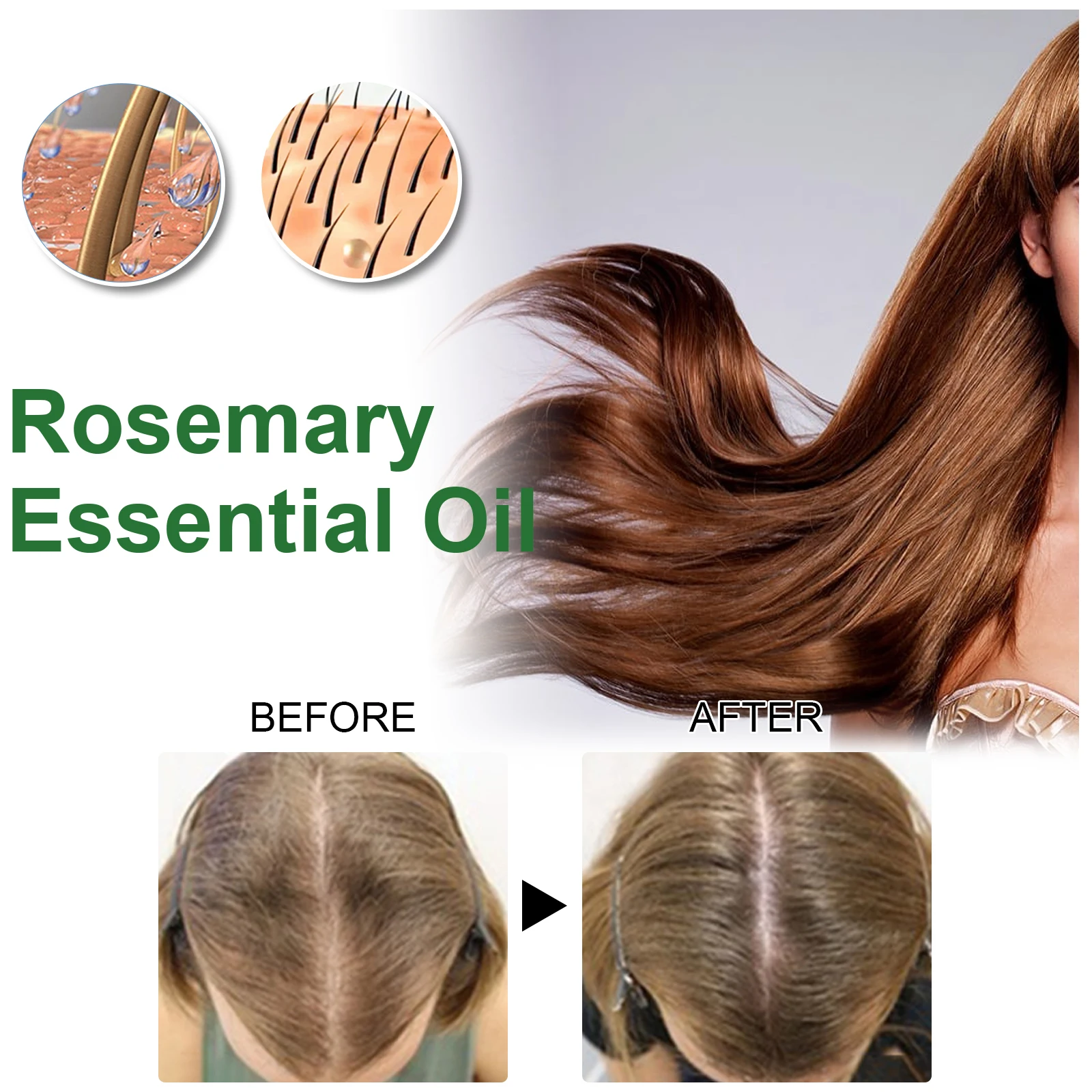 EELHOE Rosemary Hair Essence Oil Nourishing Scalp Strengthening Hair Roots Nourishing Reduce Hair Loss Volumizing Hair Care Oil