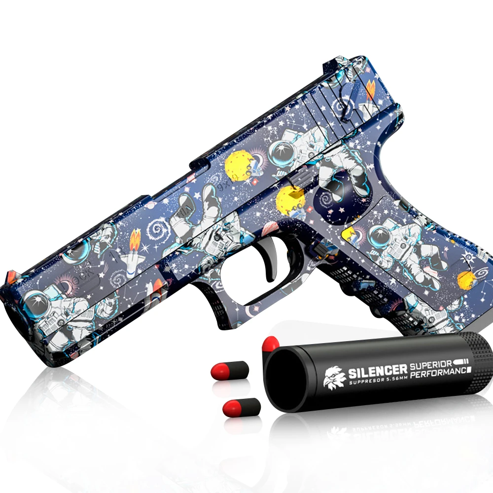 Graffiti Glock Toys Gun Shell Ejection Astronauts Airsoft Pistol Soft
