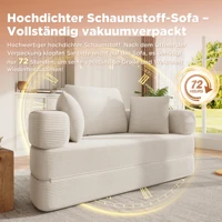 Уютный вельветовый диван-мешок. Модульная напольная кровать (173x176 см) для эстетической гостиной. Мягкая и удобная охлаждаемая мебель — изображение 2