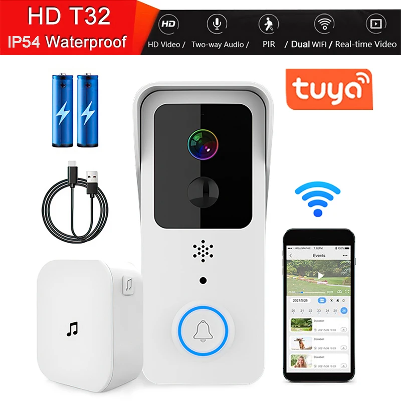 Tuya Smart Video Doorbell 1080p 2.4/5ghz Wifi Outdoor Door Bell