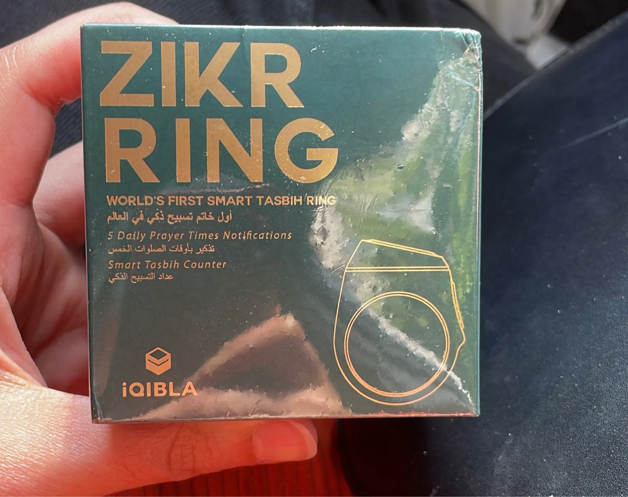 Iqibla aluminiumlegering Digital Tasbih OLED-skärm Smart Zikr-ring med batteriladdningsfodral Vibrationspåminnelse APP-stöd photo review