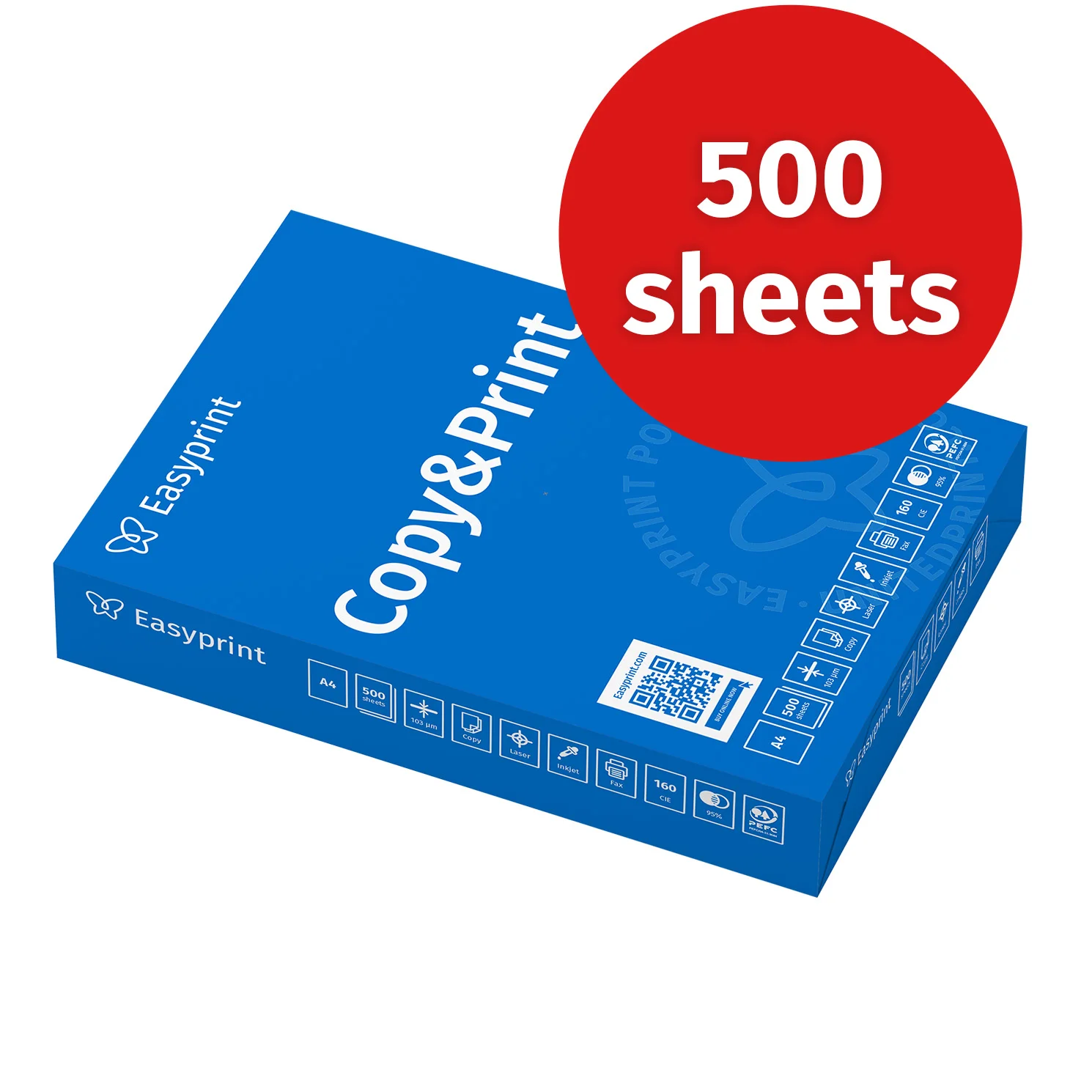 Easyprint A4-Kopierpapier, 500 Blatt – 80 g/m2 leuchtend weißes Druckerpapier