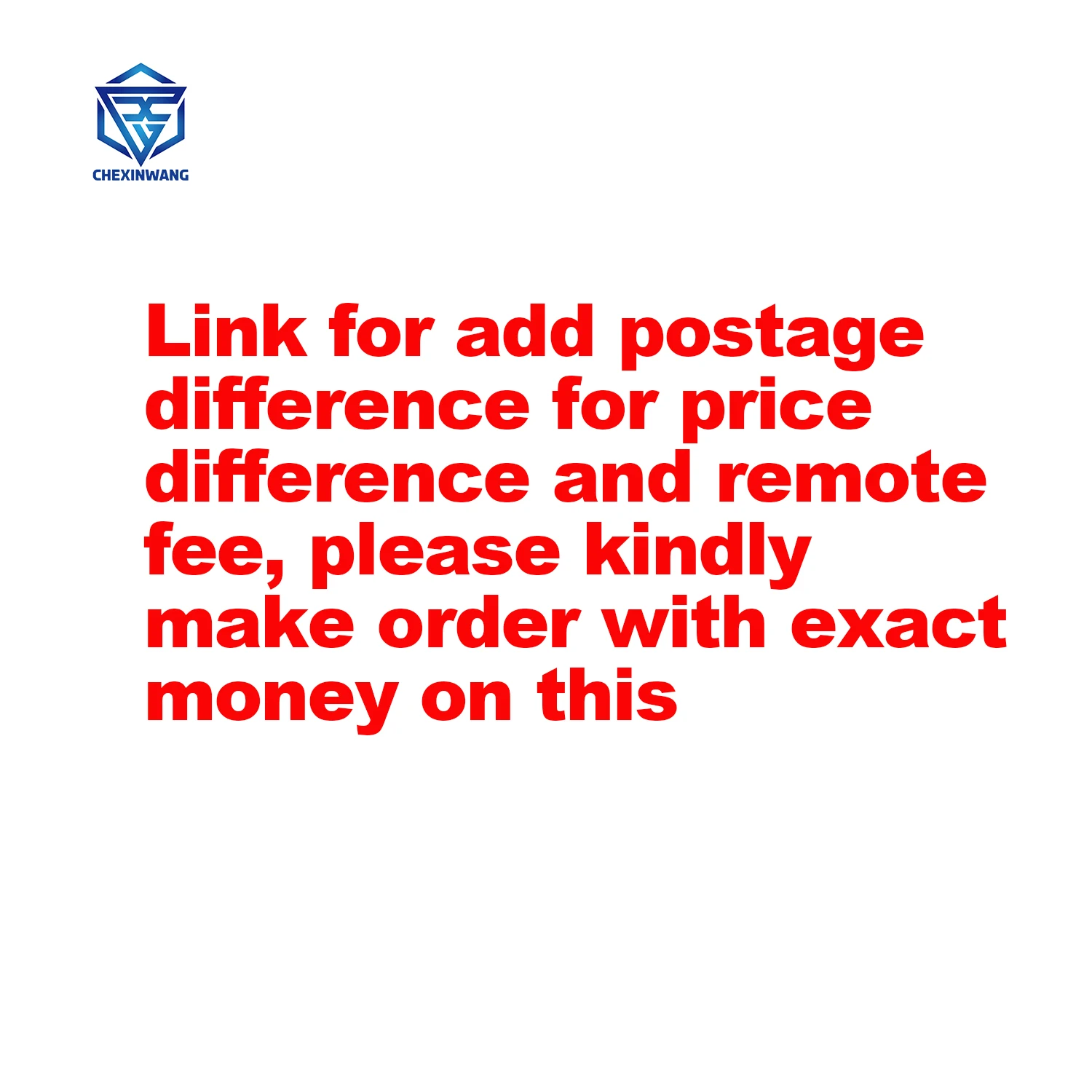 

Link for Add Postage Difference for Price Difference and Remote Fee, Please Kindly Make Order with Exact Money on This