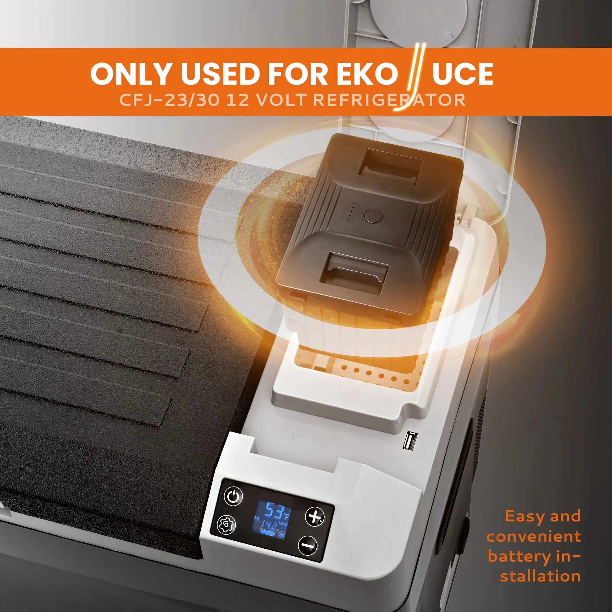Car Refrigerator Battery 12/24V DC and 120～240V AC Portable Fridge Battery 4.9 in W 2.8 in H