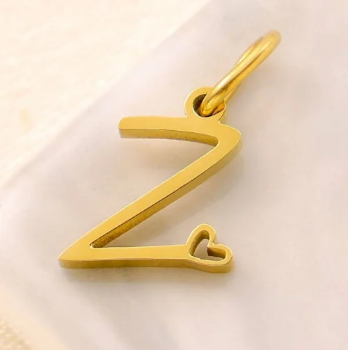 Personalized Initial Heart Necklace - Stainless Steel Jewelry Charm