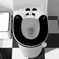Home Toilet Seat cover Four Seasons Universal Winter warm Closestool Cushion Zipper Cute Panda Soft Toilet Seat mat potty case 1
