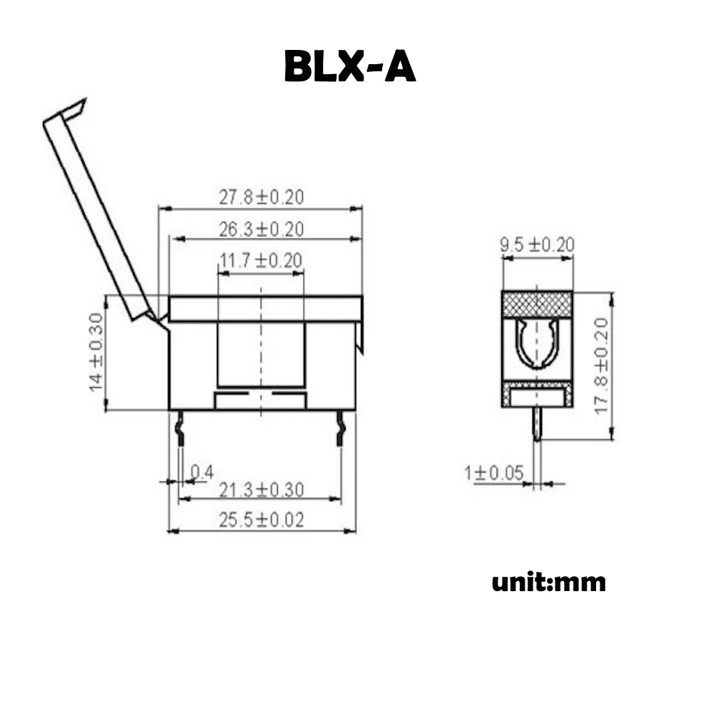 BLX-A 5x20mm Black Plastic Glass Ceramic Fuse Holder PCB Mount Insurance Socket With Cover 10PCS