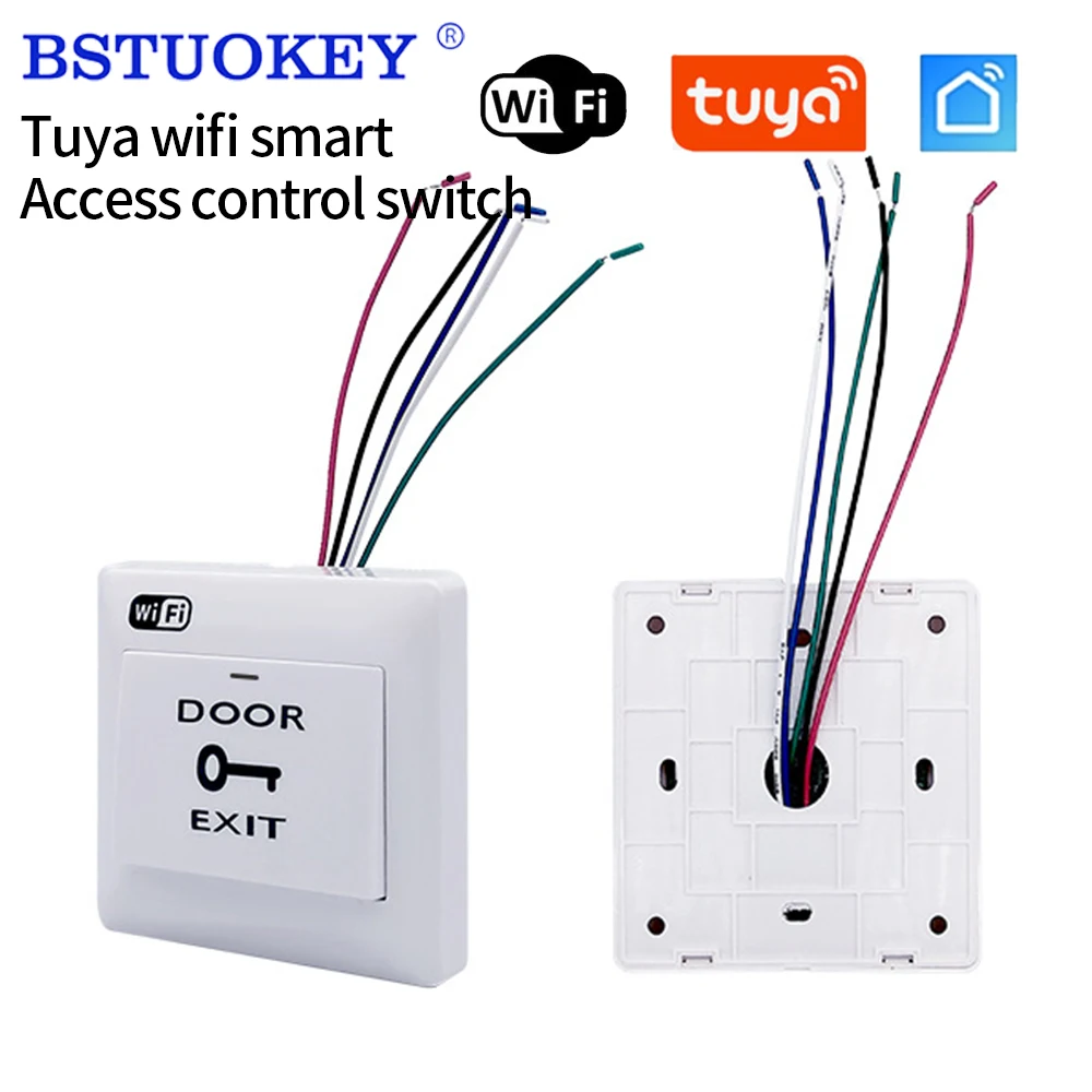 

tuya Wifi Door Exit Button Mobile APP Remote Release Push Switch for Access Control System Electronic Door Lock Opener NO/NC/COM
