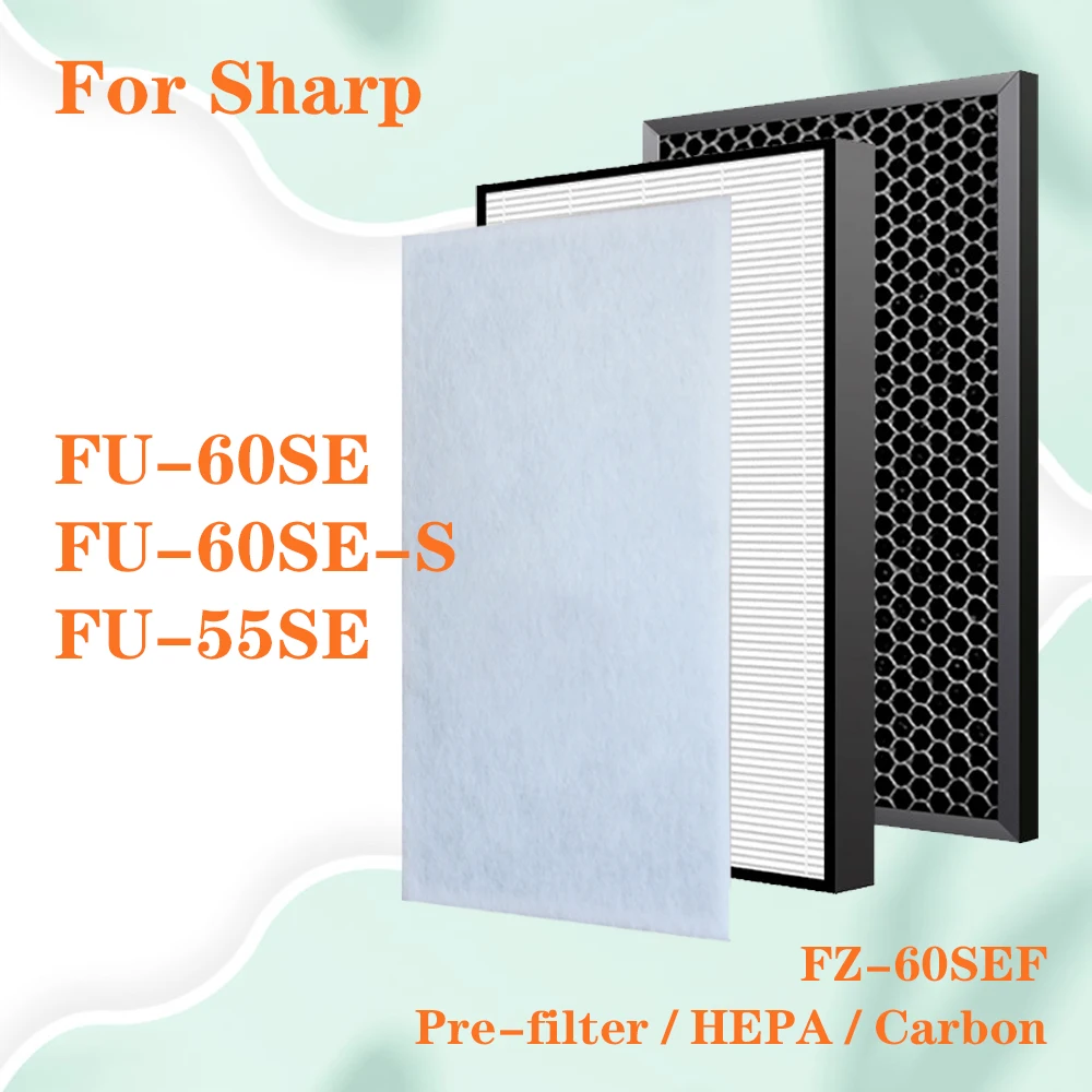 

Replacement Sharp FZ-60SEF Air Purifier HEPA Carbon Filter for FU-60SE FU-60SE-S FU-55SE Air Purifier Parts