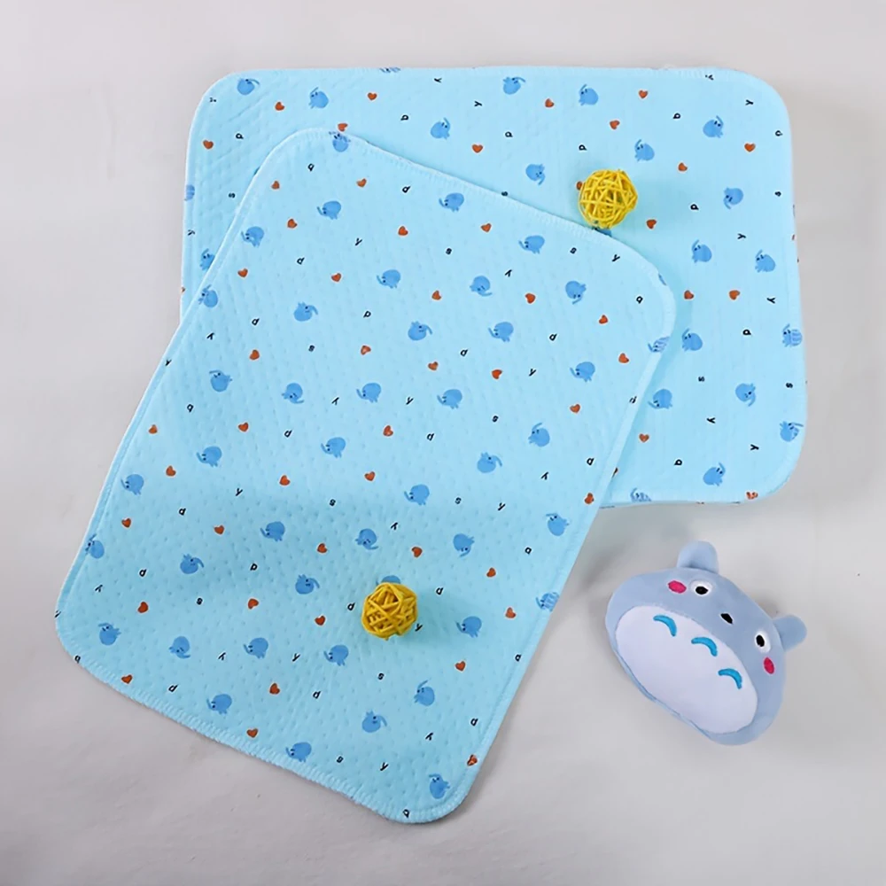 5PC 19.69inch*27.56inch Soft Diaper Pad,Cute Diaper Pad, Cotton Washable Waterproof Pad, Breathable Leak-proof Pad
