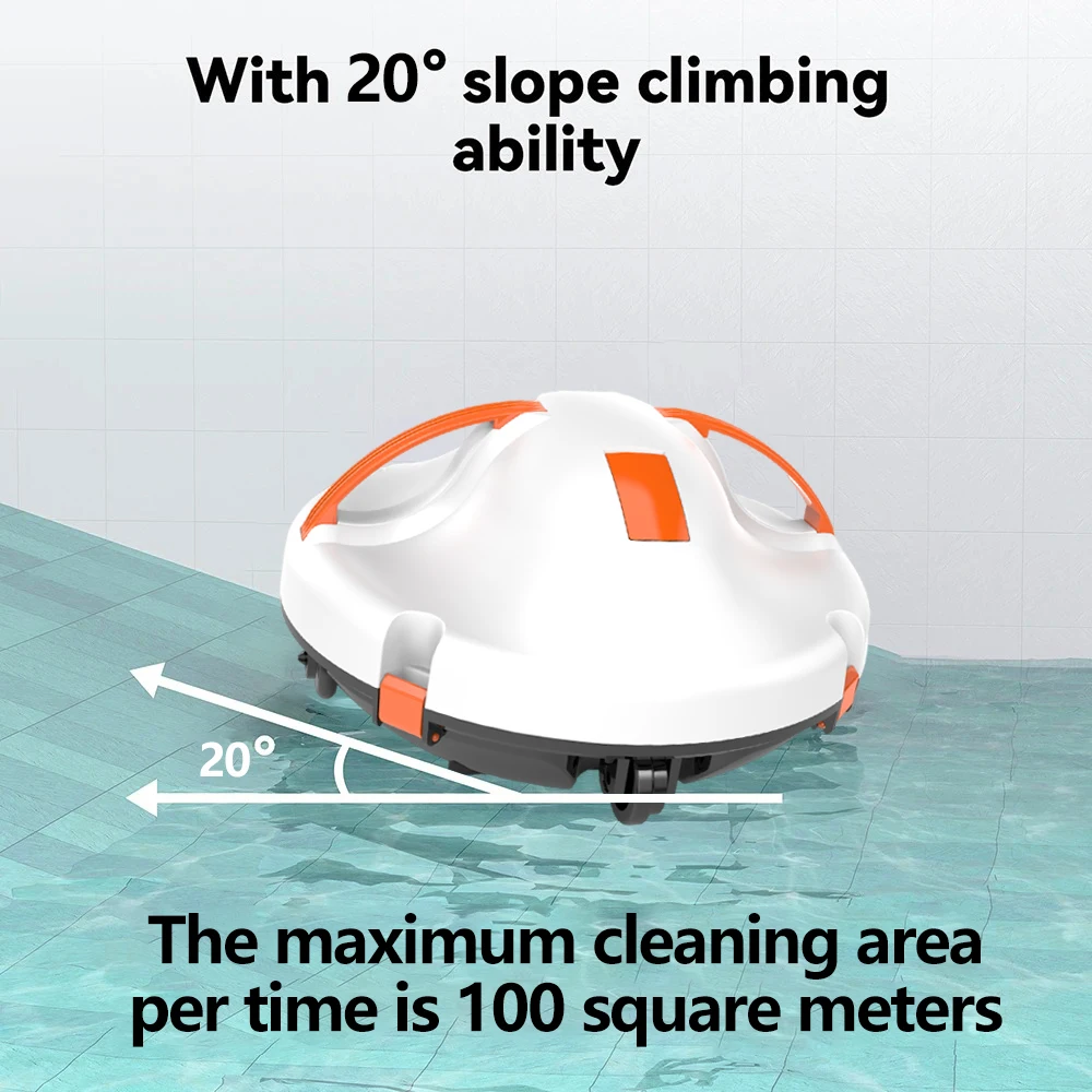 2025 Aggiornamento Robot Automatico Pulitore per Piscina IPX8 Impermeabile 5200mAh Doppio Motore Aspirapolvere per Piscina, Tempo di Esecuzione di 120 Min Auto-Parking - immagine 2