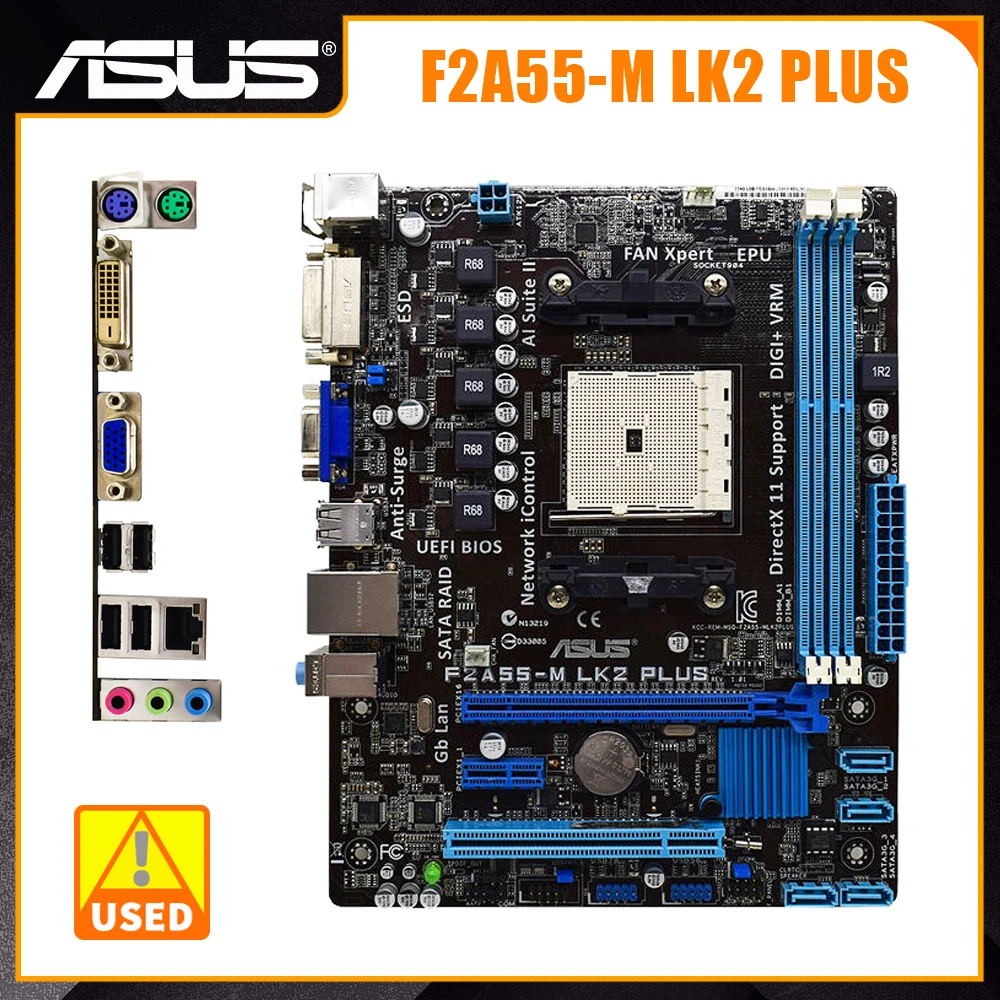 

FM2 Motherboard A55 ASUS F2A55-M LK2 PLUS Motherboard DDR3 32GB SATA II USB2.0 For AthlonX4 740 AMD A4-5300 cpus