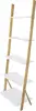 5-Tier Bamboo Ladder Shelf - Leaning Wall Design - Multi-Purpose Storage for Indoor/Outdoor - White Finish - Space-Saving Displa 3