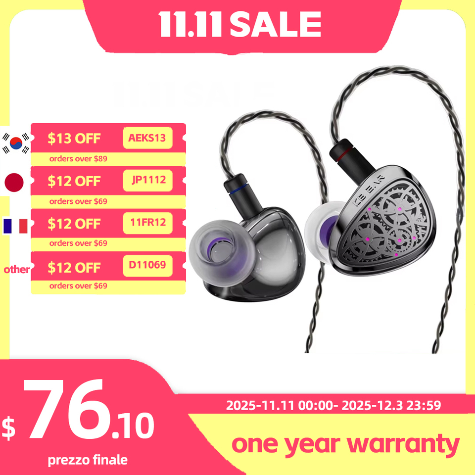 KBEAR Tourbillon-Pro TB-PRO 10MM DD&All Metal HiFi in Ear Earphone PU+PEEK+DLC Composite Diaphragm Headphones Gaming Headset