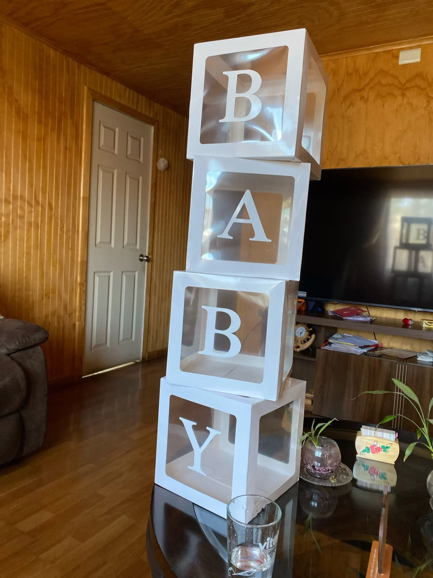 Baby Letter Boxes with Balloons - Party Decor for Birthdays and Showers photo review