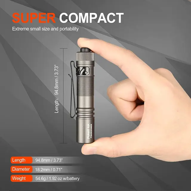 Small Pocket LED Flashlight for Everyday Carry Flashlight 1000 Lumens 3