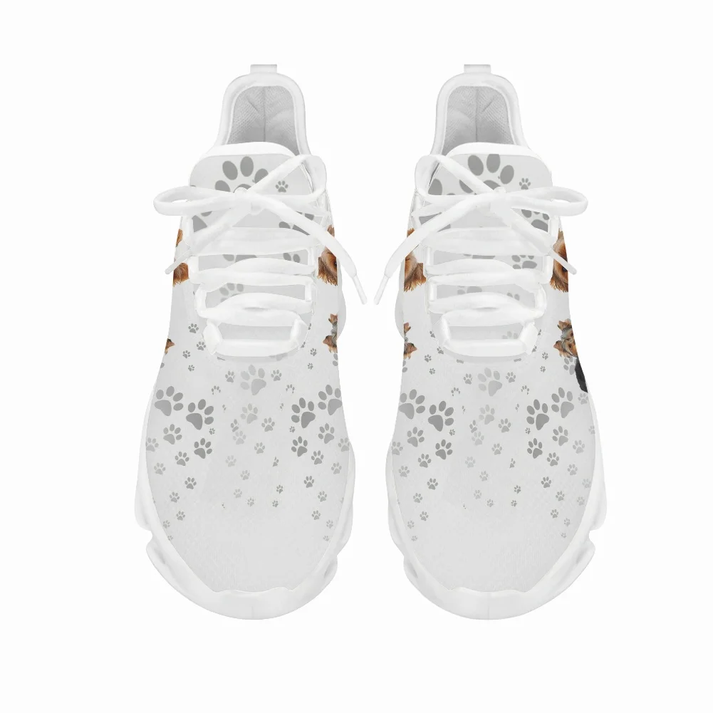 INSTANTARTS Yorkshire Terrier Print Casual Sneakers Women Shoes Dog Paw Brand Design Summer Spring Walking Foorwear Tennis Shoes