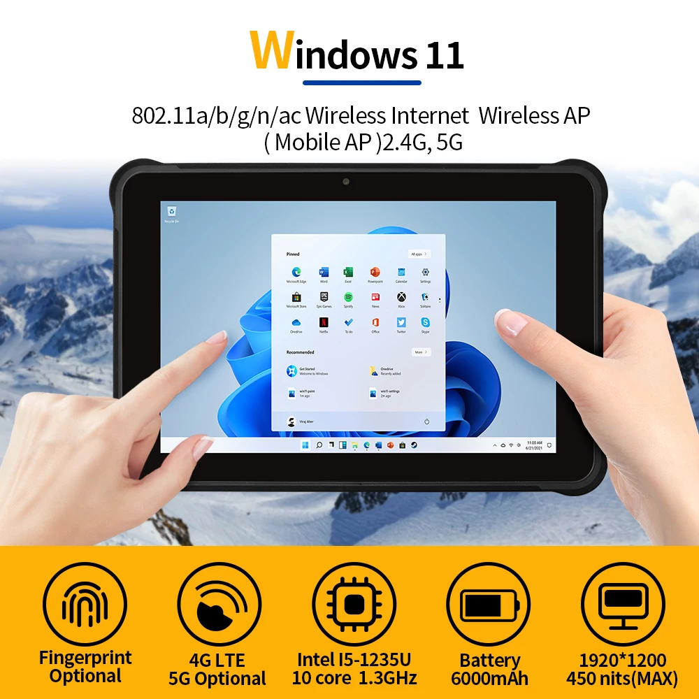 OEM 10.1 ġ  ھ i7-1255U,  11  ޴ ͹̳, FHD 500 Ʈ, RAM 16GB, 1TB SSD, 4G ߰ º PC, IP65