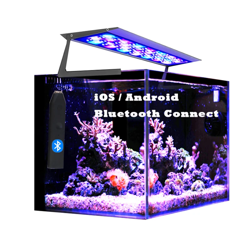 Full Spectrum Marine Aquarium UV LED Wireless Coral Reef Light Fixture