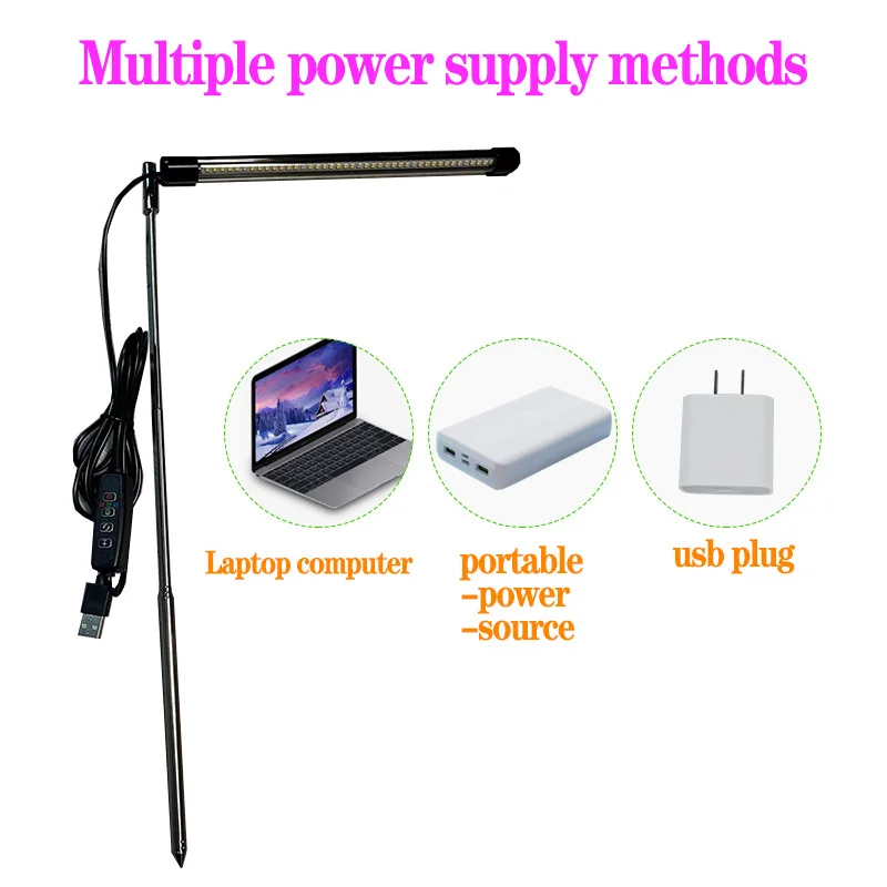 Adjustable Full Spectrum LED Grow Light with Timer for Indoor Plants, Seedlings, Vegetables & Flowers