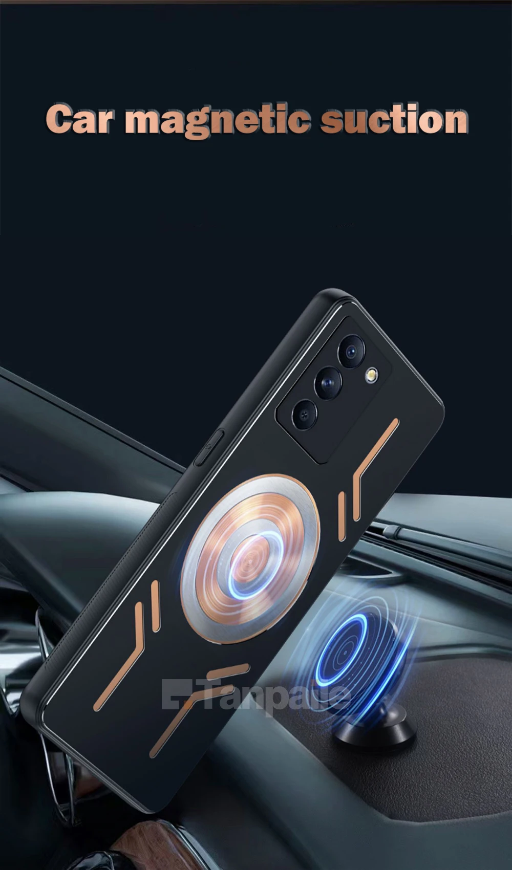 Enhanced Magnetic Cooling Case, Shockproof Copper Metal Heat Dissipation Cover