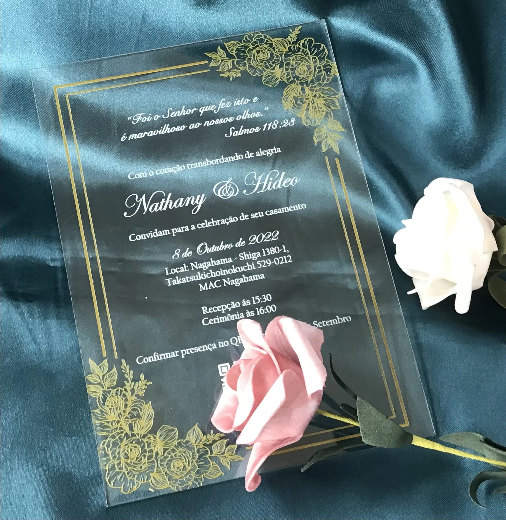 10pcs Transparent Acrylic Wedding Invitation Cards with Personalized Envelopes Invitation Cards