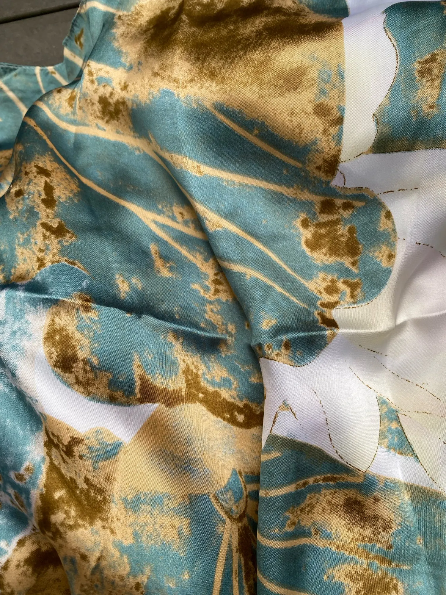 Elegant Long Headband Yellow Floral Silk Scarf photo review