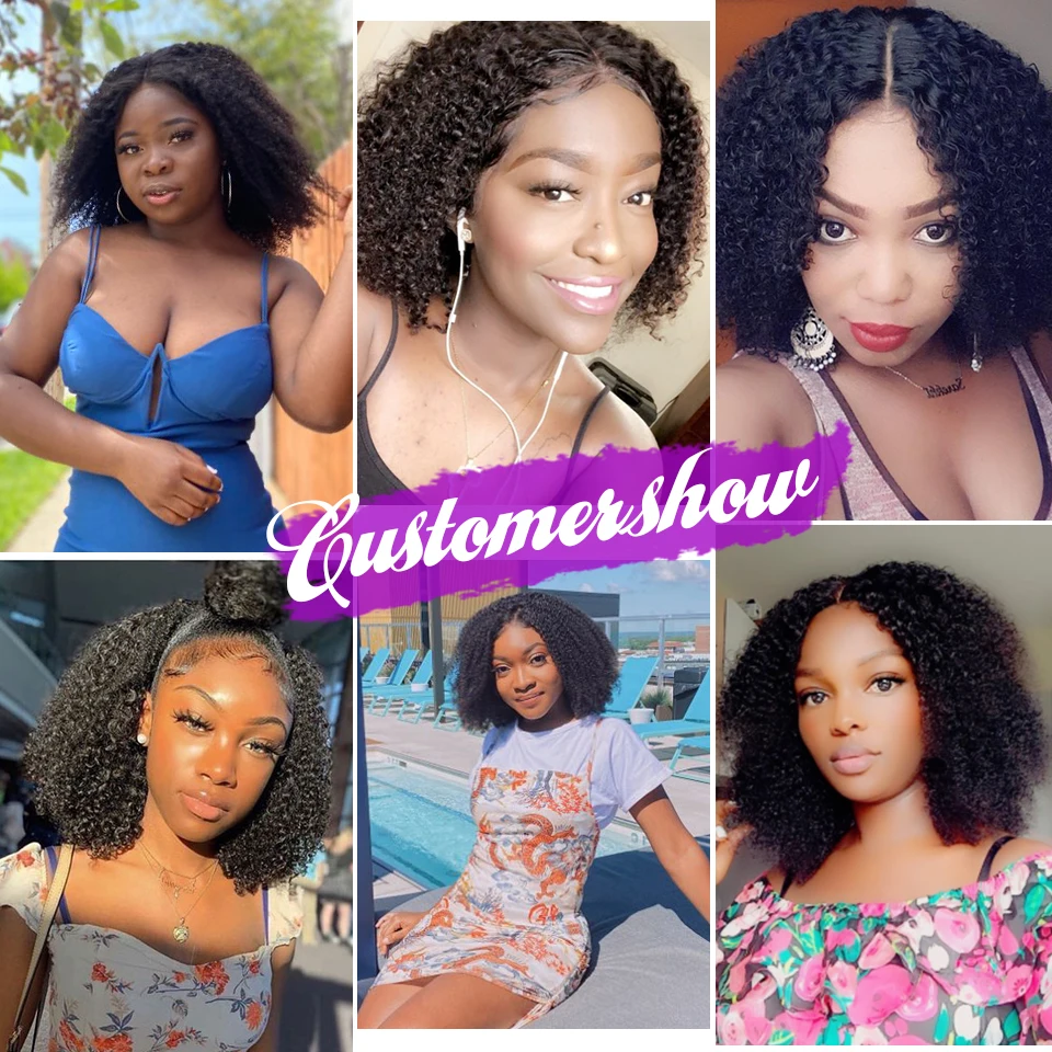 250% krátká afro kudrnatá paruka s krajkou vpředu z lidských vlasů 13x4 krátké kudrnaté paruky z lidských vlasů s hustotou vlasů pro ženy_voghion.com