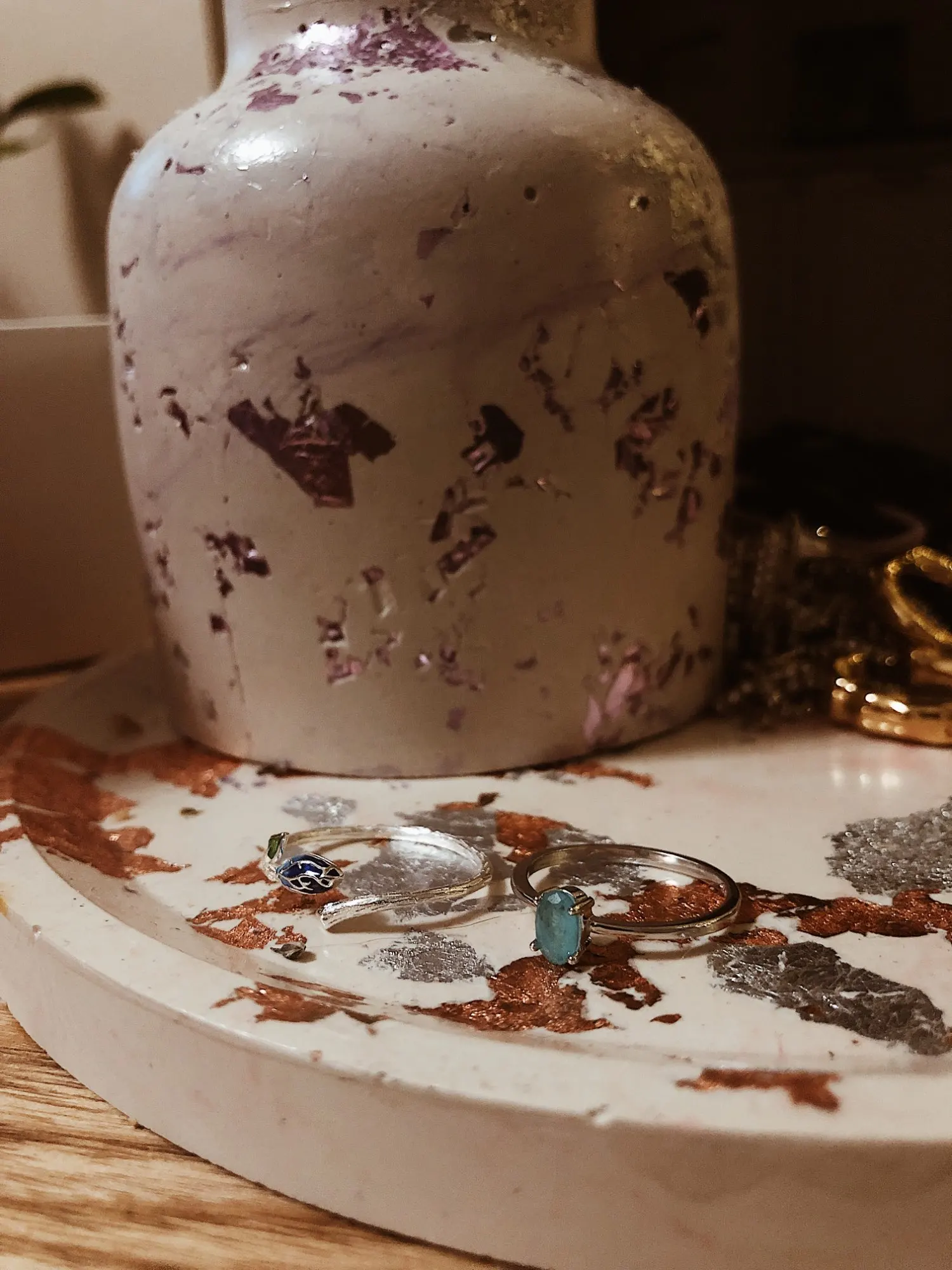 Silver tourmaline ring