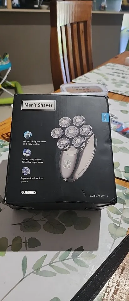 Homens 7d flutuante barbeador elétrico molhado seco barba aparador de pêlos navalha elétrica recarregável cabeça careca máquina de barbear display lcd photo review