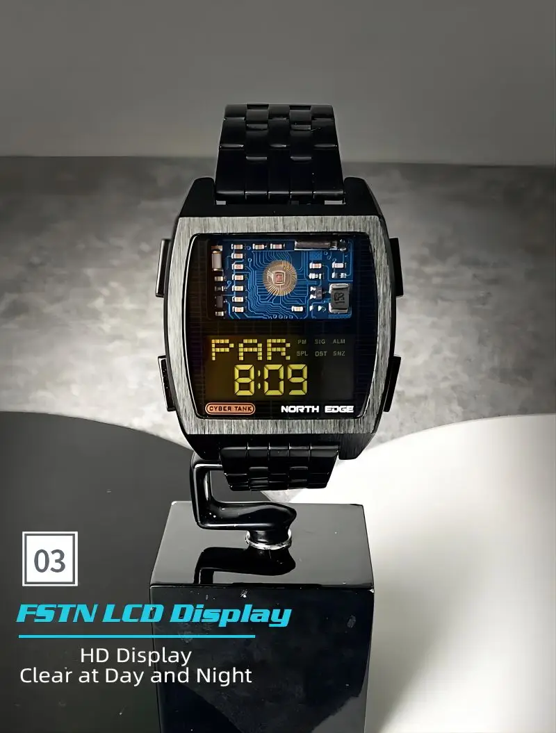 Men's Digital Smart Watch Waterproof 50M Sports Watches World Time