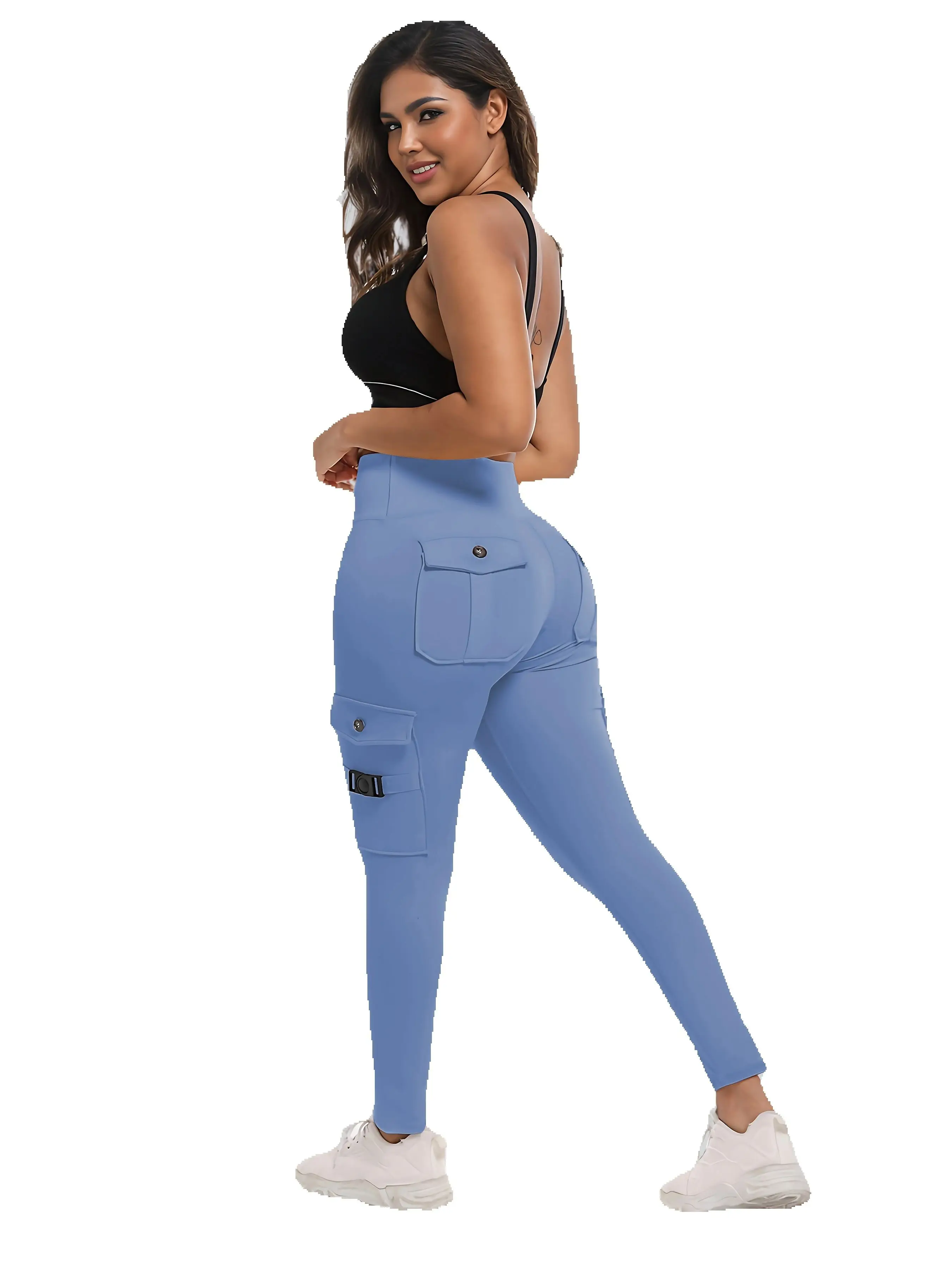 Fitness Women Yoga Leggings Pockets High Waist 4-Way Stretch Tummy Control Gym Clothing Woman Summer Sports Running Pilates