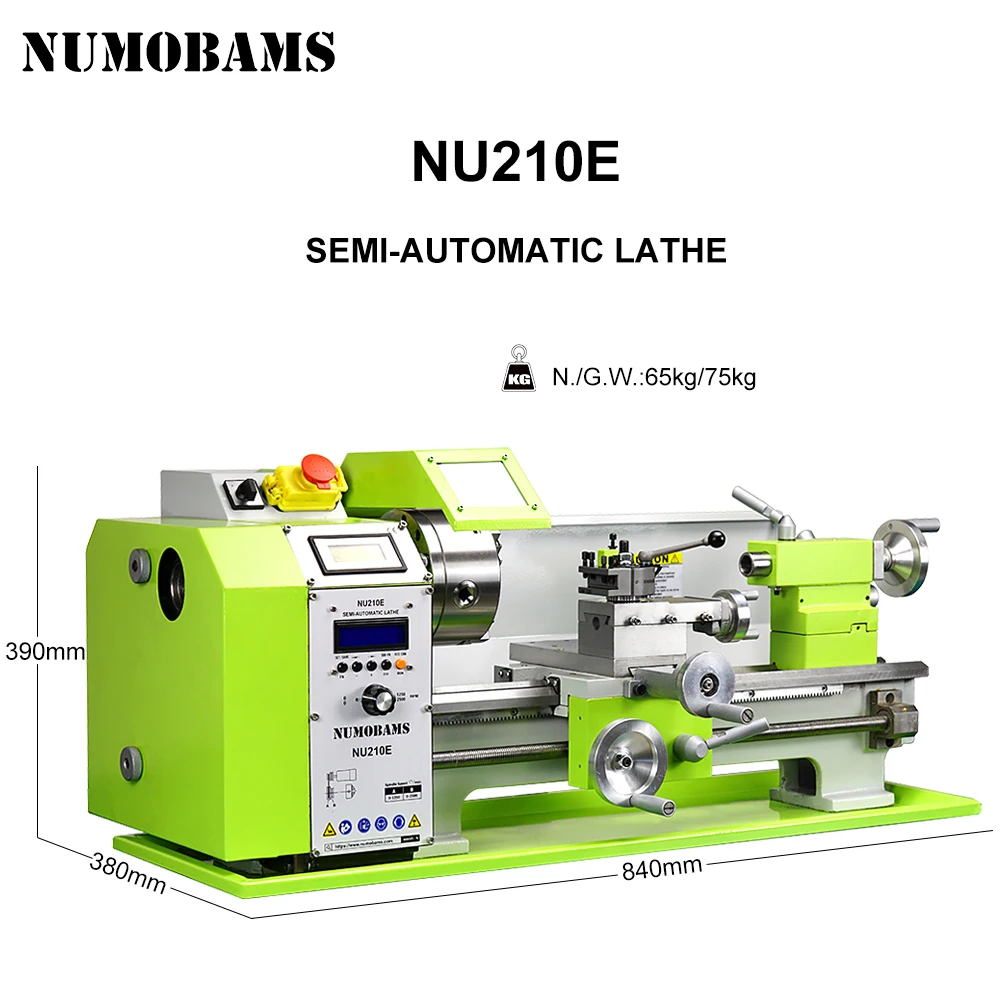 Metal Lathe Machine NUMOBAMS NU210E 900W Rated Outpout Power Threading Making Mini metal lathe machine