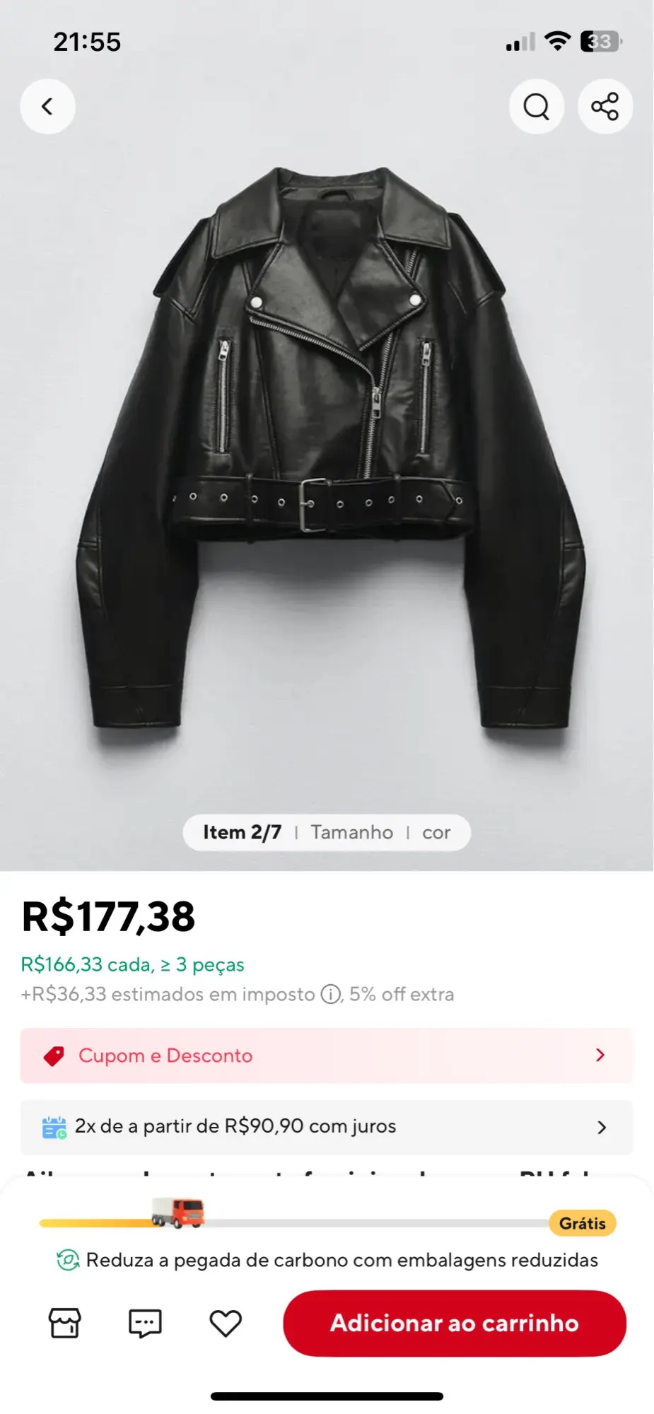 Ailegogo Faux Leather Short Jacket photo review