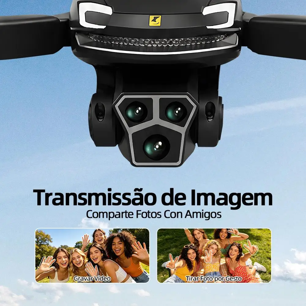 DLI Drone V88 Pro Preto 4K FPV WiFi Dobrável Motor Sem Escova Câmera Dupla Controle Remoto Quadricóptero RC Para Crianças