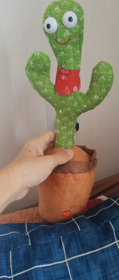 Kit 1/2 Cacto Dançante e Falante Interativo Recarregavel Reproduz Voz, Música, Dança, Luzes, Pelúcia Boneco Brinquedo+cabo photo review