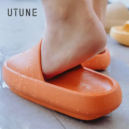 UTUNE EVA 슬리퍼 여성용 두꺼운 바닥 플랫폼 신발, 욕실 미끄럼 방지 방수 샌들, 가정용 실내 슬리퍼 2