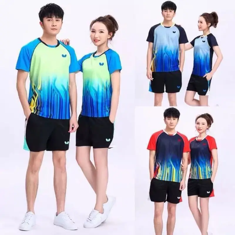 

Модные спортивные мужские футболки для бадминтона, повседневная индивидуальная футболка с принтом в стиле Харадзюку для настольного тенниса, топ с круглым вырезом и коротким рукавом для женщин