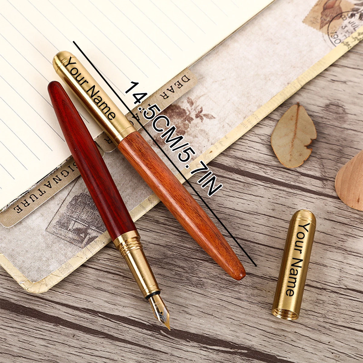 1PC Wooden Fountain Pens, Handcrafted Vintage Luxury Pen,  Business Pen, Smooth Writing for Journaling & Calligraphy,  for Signa - 2