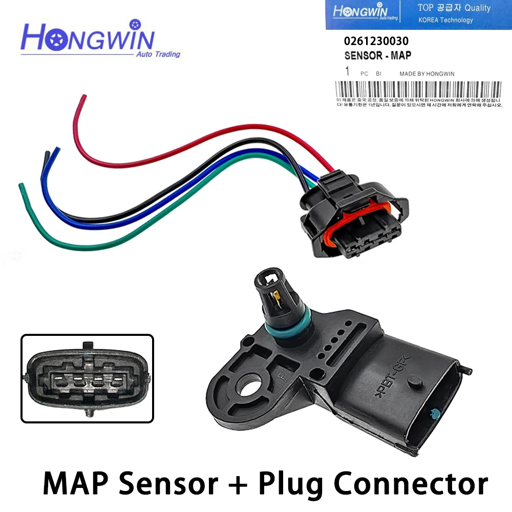 With Plug 3.5Bar MAP Sensor Turbo Boost Air Pressure Sensor For