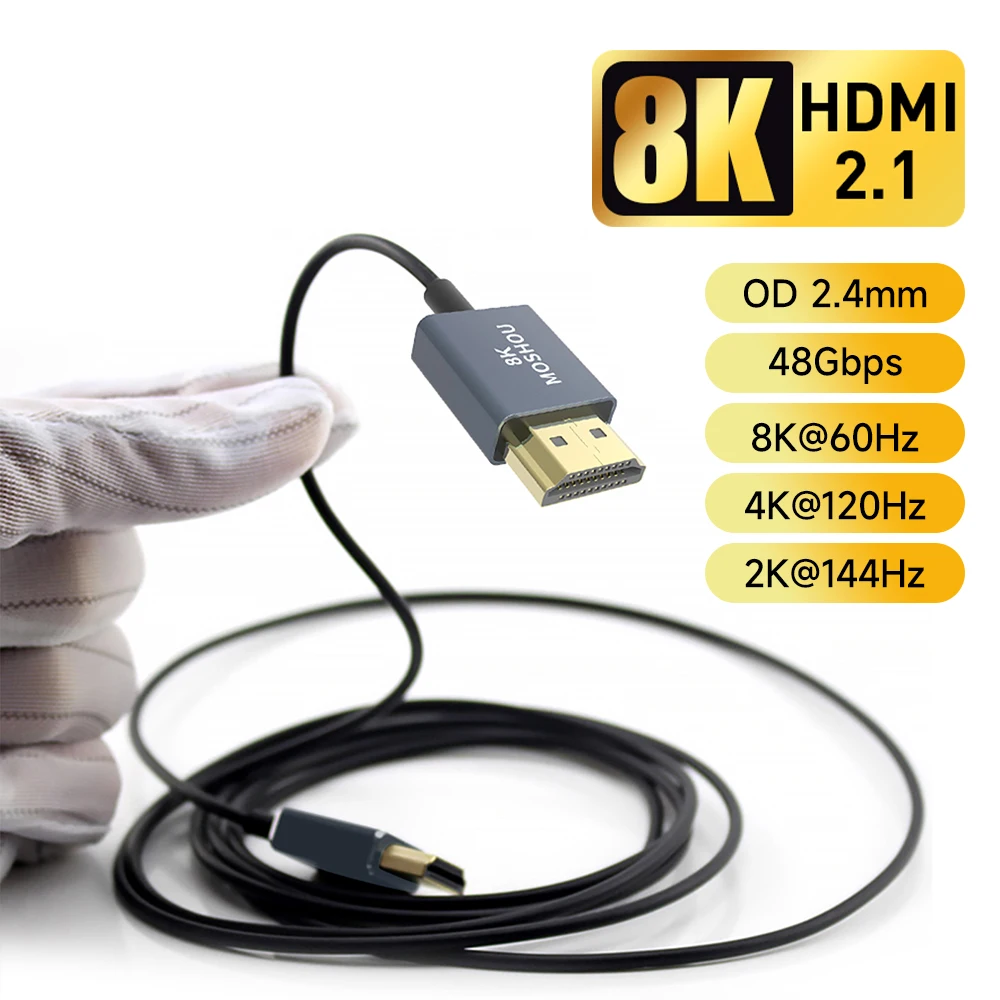 3ft/1m HDMI 2.1 Cable, Certified Ultra High Speed HDMI Cable 48Gbps, 8K  60Hz/4K 120Hz HDR10/, 8K HDMI Cable, Monitor/Display 